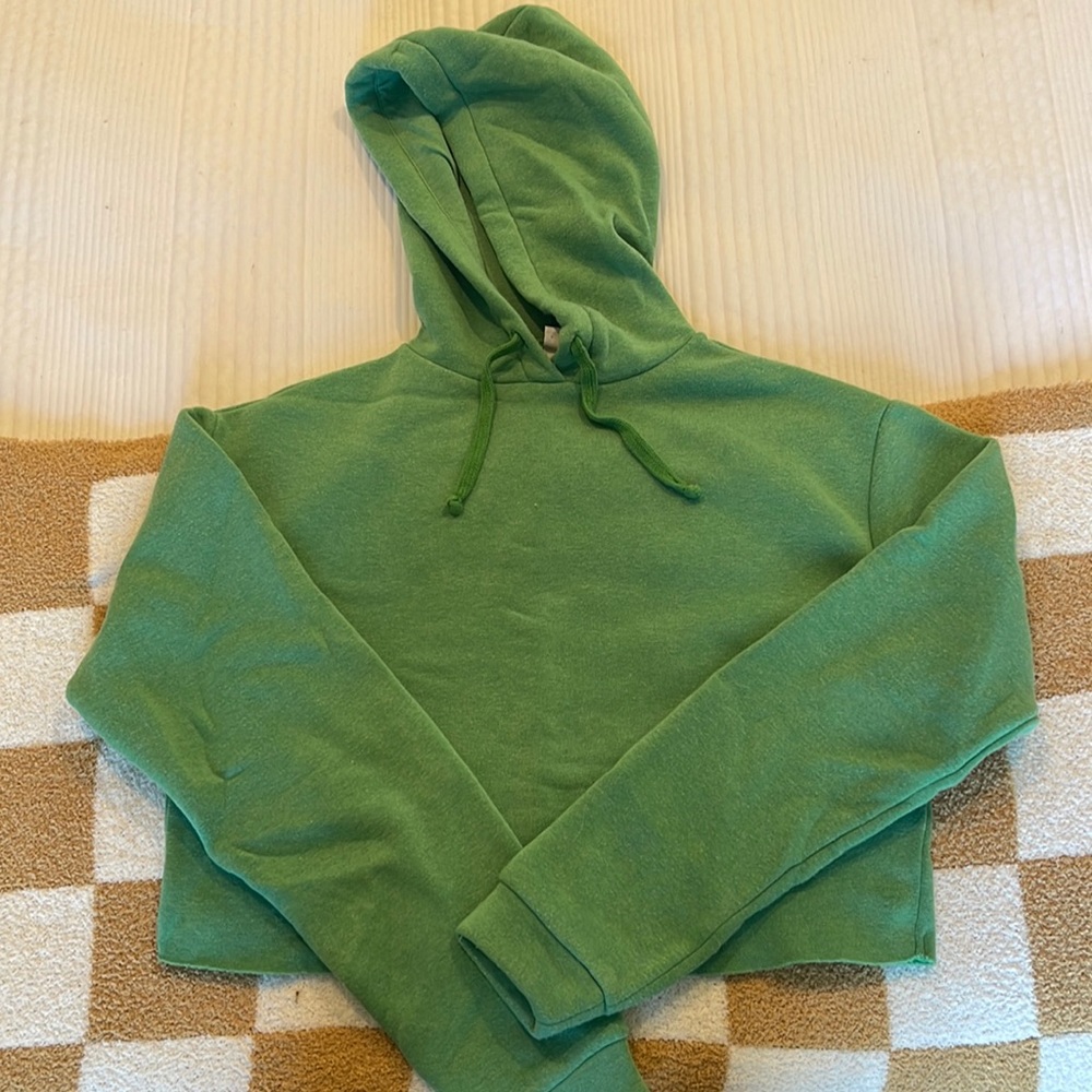 Topshop |  cropped hoodie | kelly green | size 4